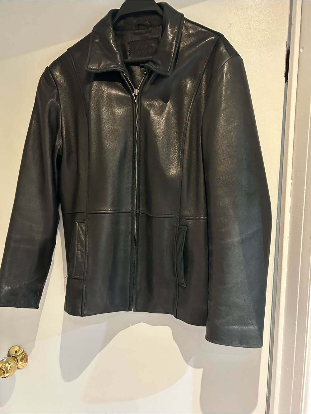 Danier Black Leather Zip Jacket